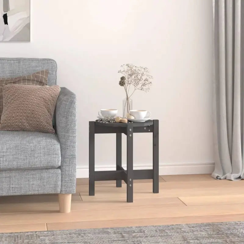 Elegante salontafel van massief grenenhout met rustieke uitstraling - Grijs / Ø 42.5 x 45 cm / 1 - Salontafels