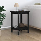 Elegante salontafel van massief grenenhout met rustieke uitstraling - Zwart / Ø 55 x 60 cm / 1 - Salontafels