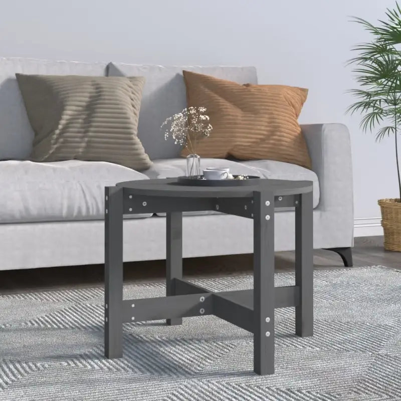 Elegante salontafel van massief grenenhout met rustieke uitstraling - Grijs / Ø 62.5 x 45 cm / 1 - Salontafels
