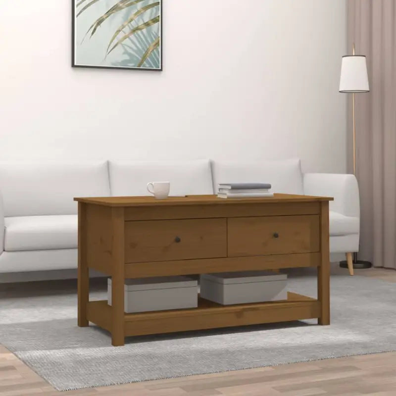 Elegante salontafel van massief grenenhout voor thuis - Honingbruin / 1 - Salontafels
