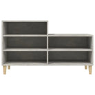 Elegante schoenenkast met bewerkt hout en houten poten voor een opgeruimd huis - Betongrijs / 1 - Schoenenrekken