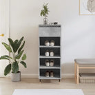 Elegante schoenenkast met bewerkt hout en metalen poten - Betongrijs / 1 - Schoenenrekken