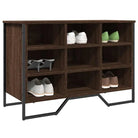 Elegante schoenenkast met bewerkt hout en metalen poten - bruin eikenkleur / 1 / 61.5 cm - Schoenenrekken