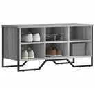 Elegante schoenenkast met bewerkt hout en metalen poten - Grijs sonoma / 1 / 45.5 cm - Schoenenrekken