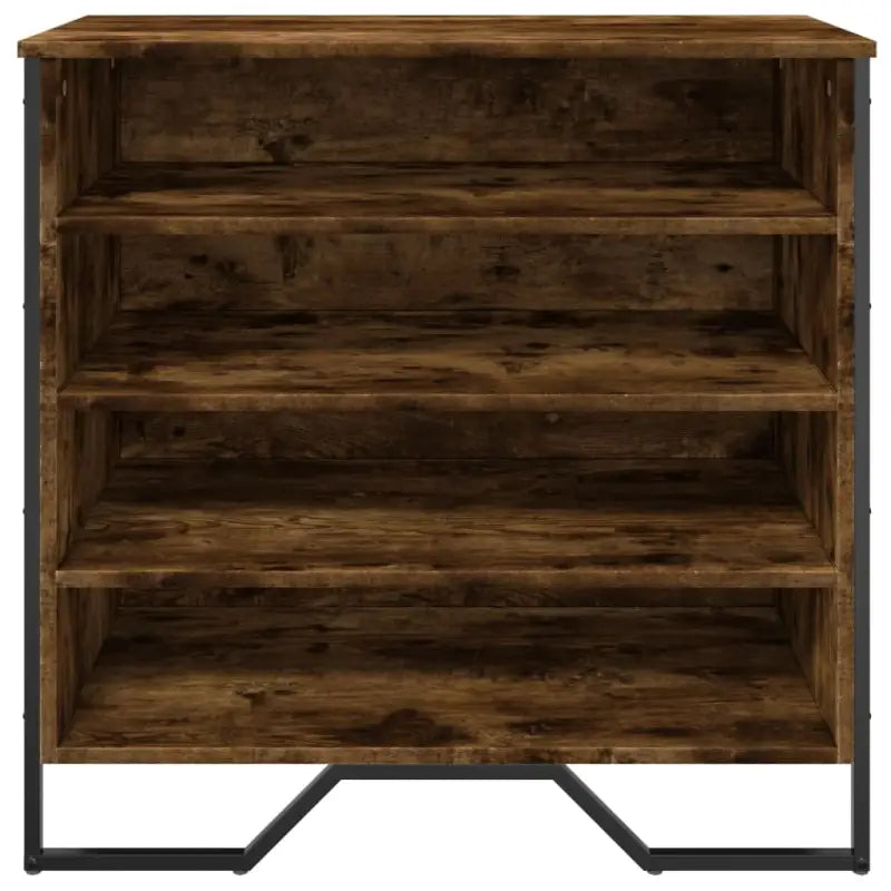 Elegante schoenenkast met bewerkt hout en metalen poten voor orde - Schoenenrekken