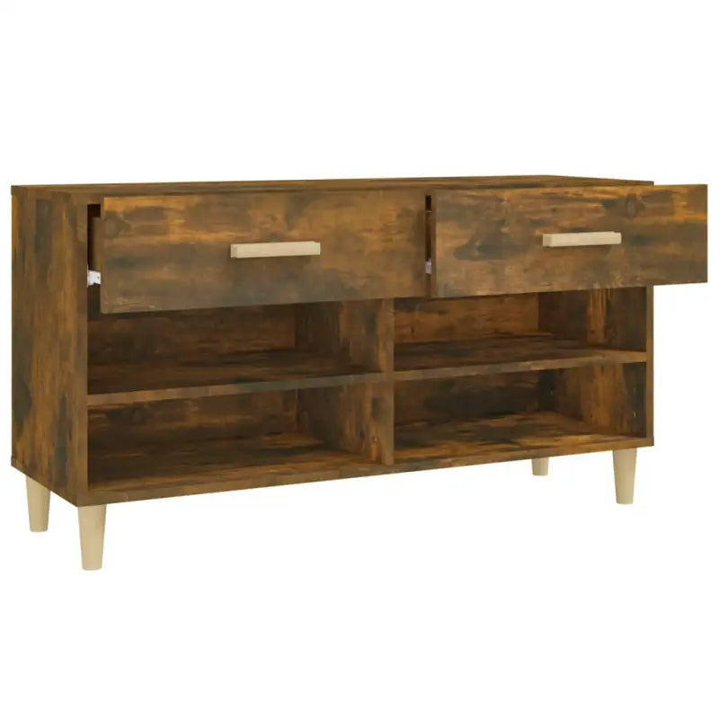 Elegante schoenenkast met bewerkt hout en trendy ontwerp - Schoenenrekken