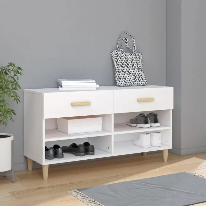 Elegante schoenenkast met bewerkt hout en trendy ontwerp - Wit / 1 - Schoenenrekken
