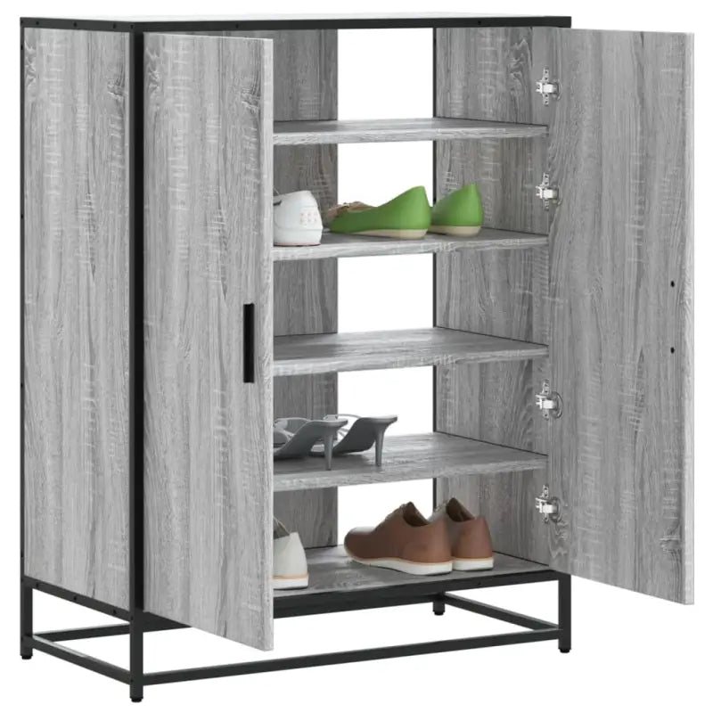 Elegante schoenenkast van bewerkt hout voor een opgeruimde omgeving - Grijs sonoma / 1 - Schoenenrekken