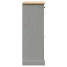 Elegante schoenenkast van massief grenenhout met metalen handgreep - Grijs / 1 - Schoenenrekken
