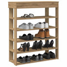 Elegante schoenenrek van bewerkt hout voor een opgeruimde ruimte - artisanaal eikenkleurig / 1 / 80 cm - Schoenenrekken