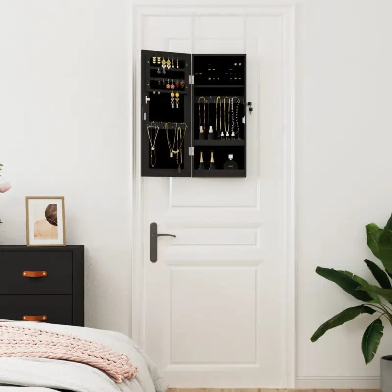 Elegante sieradenkast met spiegel en bewerkt hout - Spiegels