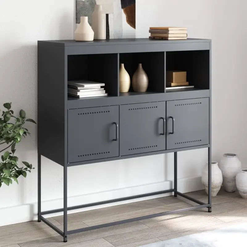 Elegante stalen dressoir met duurzame en sterke afwerking - Antraciet / 1 - Dressoirs & buffetkasten