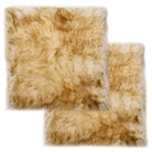 Elegante stoelkussens van echt schapenvacht met polyester suède achterkant - gevlekt bruin / 2 - Stoelkussens