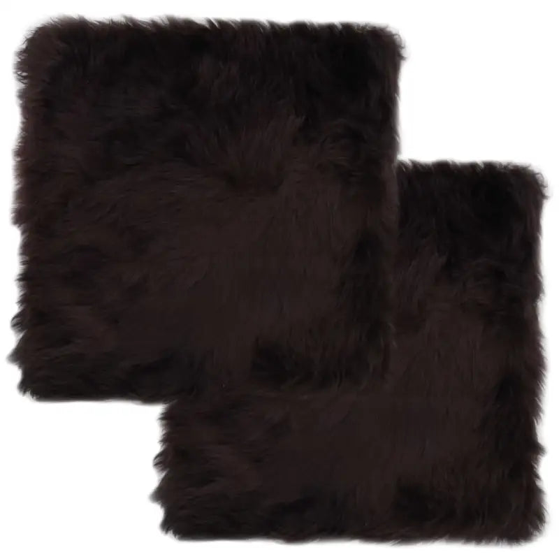 Elegante stoelkussens van echt schapenvacht met polyester suède achterkant - Bruin / 2 - Stoelkussens