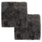Elegante stoelkussens van echt schapenvacht met polyester suède achterkant - Lichtgrijs / 2 - Stoelkussens