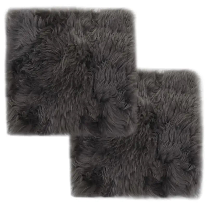 Elegante stoelkussens van echt schapenvacht met polyester suède achterkant - Lichtgrijs / 2 - Stoelkussens
