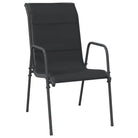 Elegante tuinset met gehard glas en gepoedercoat staal - 80 cm tafellengte - Tuinsets
