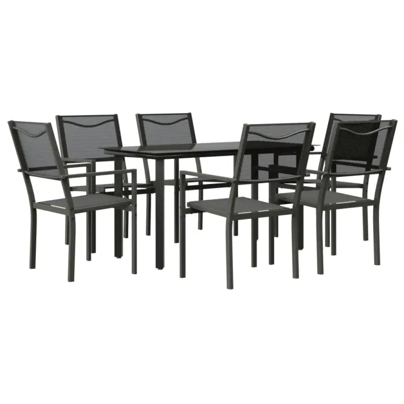 Elegante tuinset met gehard glas en gepoedercoat staal - Tuinsets