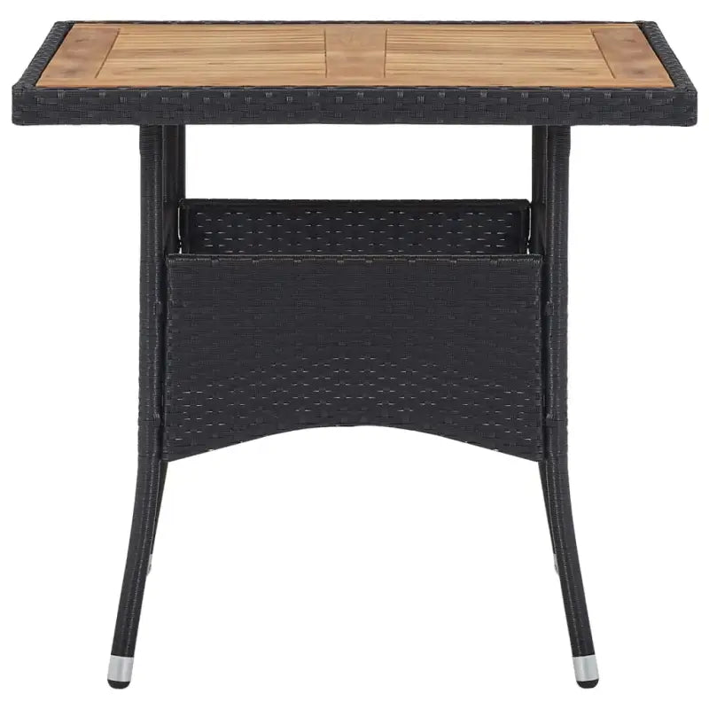 Elegante tuinset met poly rattan en duurzame massief acaciahout constructie - 80 cm tafellengte - Tuinsets