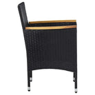 Elegante tuinset met poly rattan en duurzame massief acaciahout constructie - 80 cm tafellengte - Tuinsets