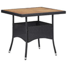 Elegante tuinset met poly rattan en duurzame massief acaciahout constructie - 80 cm tafellengte - Tuinsets