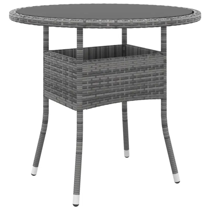 Elegante tuinset met poly rattan en gehard glas voor jouw terras - Grijs - Tuinsets