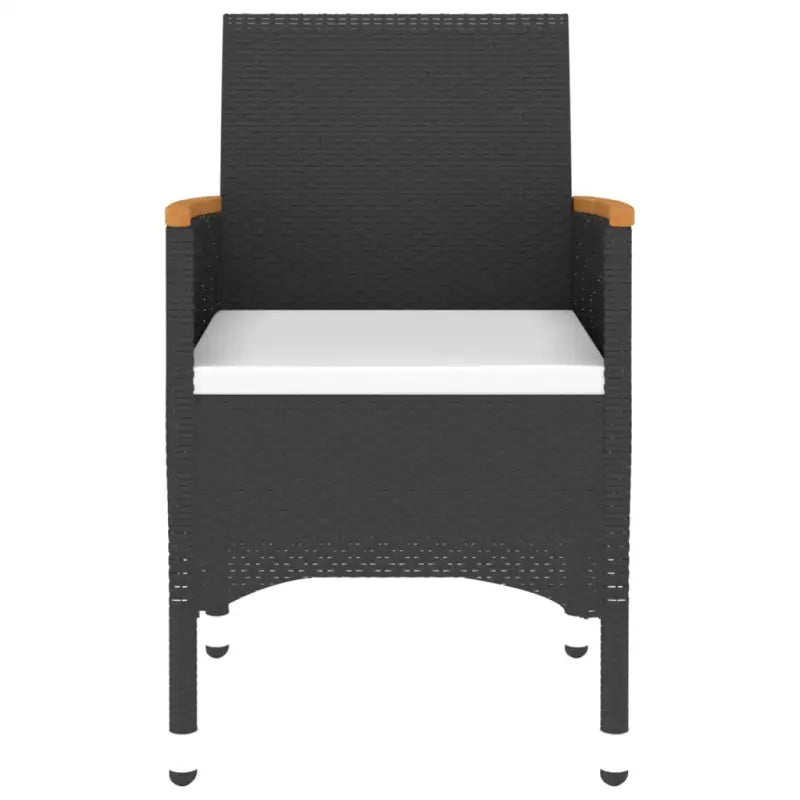 Elegante tuinset met poly rattan en gehard glas voor terras en tuin - Zwart - Tuinsets