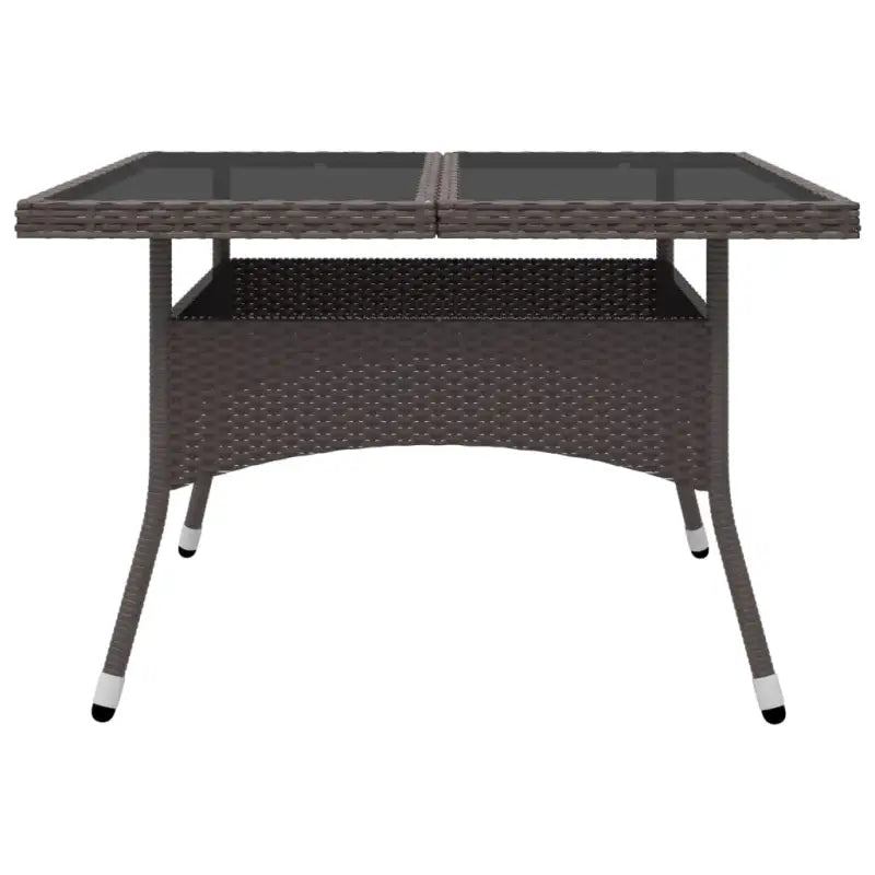 Elegante tuinset met poly rattan en gehard glazen tafelblad - Tuinsets