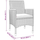 Elegante tuinset met poly rattan en massief acaciahout afmetingen - Zwart - Tuinsets