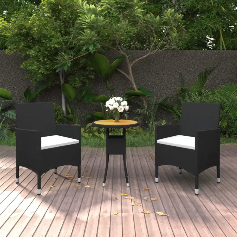 Elegante tuinset met poly rattan en massief acaciahout materialen - Tuinsets