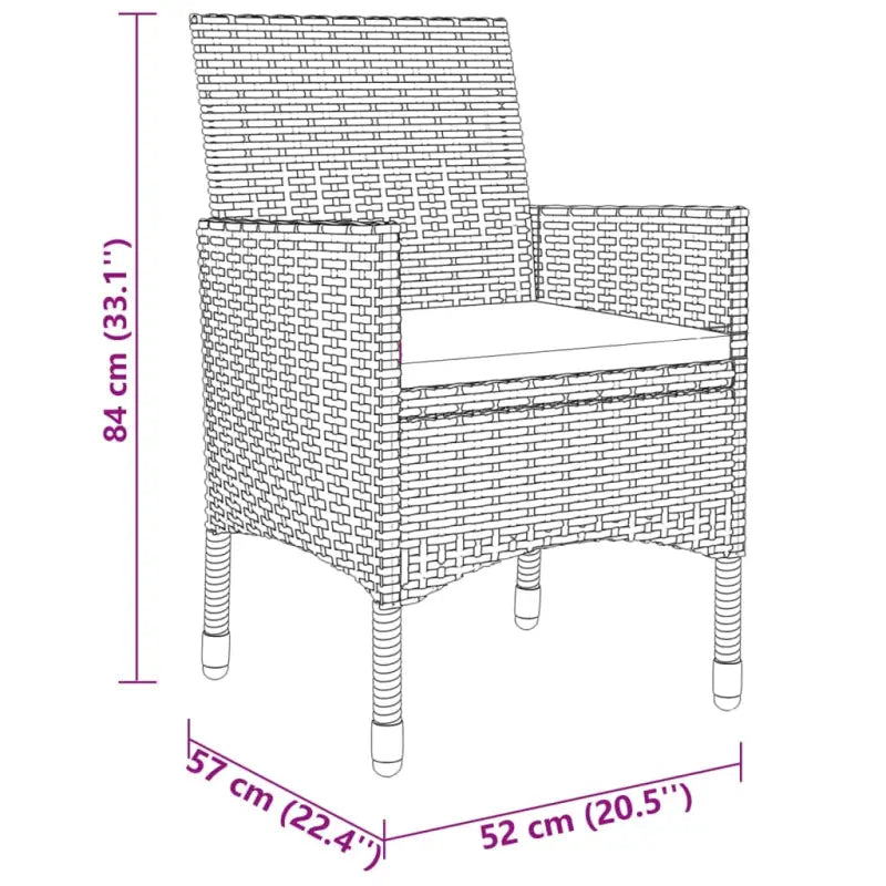Elegante tuinset met poly rattan en massief acaciahout materialen - Tuinsets