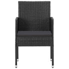 Elegante tuinset met zwart materiaal poly rattan en gehard glas - Tuinsets