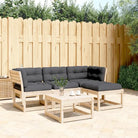 Elegante tuinset van geïmpregneerd grenenhout voor ontspanning - Natuurlijk grenenhout / Ja - Tuinsets