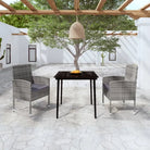 Elegante Tuinset voor Buiten met Stevige Stalen Constructie - Antraciet / 80 cm tafellengte - Tuinsets