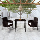 Elegante Tuinset voor Buiten met Stevige Stalen Constructie - Zwart / 80 cm tafellengte - Tuinsets