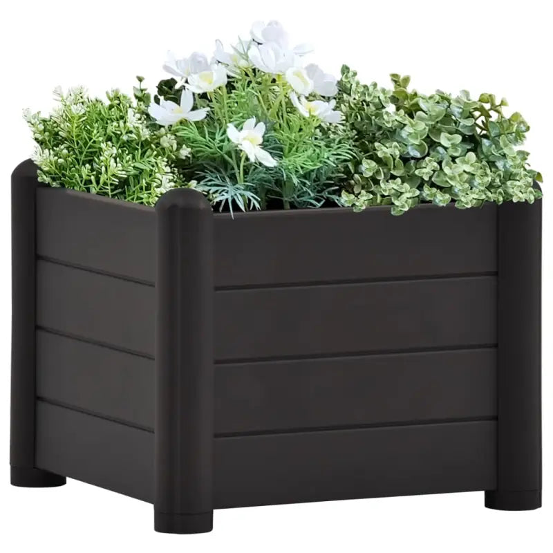Elegante verhoogde plantenbak voor binnen en buiten - Antraciet / 43 x 43 x 35 cm / 1 - Bloempotten & plantenbakken