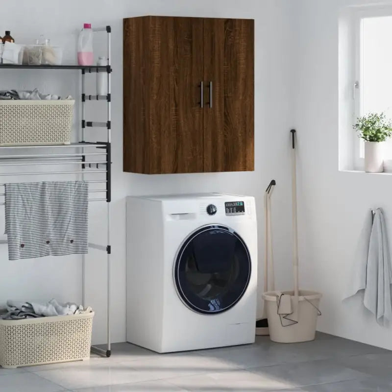 ELEGANTE Wandgemonteerde Dressoir in bewerkt hout - Bruineiken / 1 - Dressoirs & buffetkasten