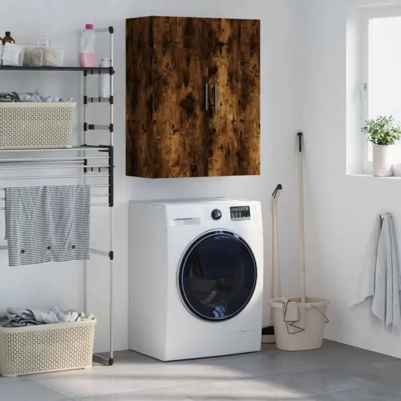 ELEGANTE Wandgemonteerde Dressoir in bewerkt hout - Gerookt eiken / 1 - Dressoirs & buffetkasten