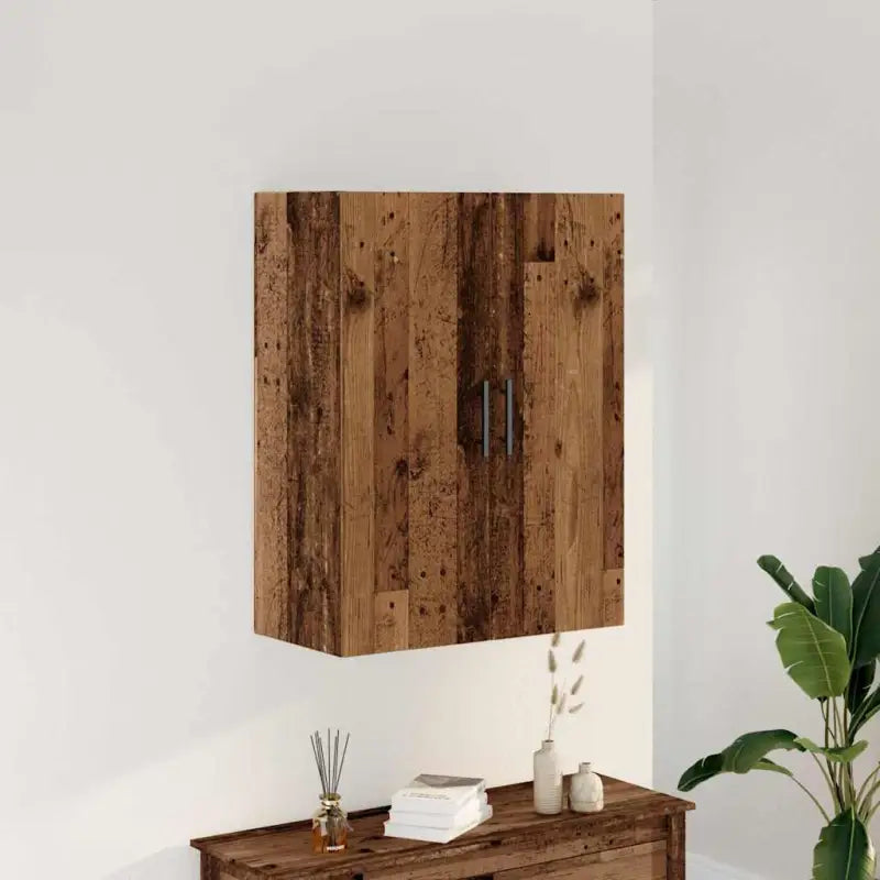 ELEGANTE Wandgemonteerde Dressoir in bewerkt hout - Oud hout / 1 - Dressoirs & buffetkasten