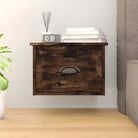 Elegante wandgemonteerde nachtkastje in grijs sonoma eiken design - Gerookt eiken / 1 - Nachtkastjes