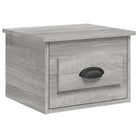 Elegante wandgemonteerde nachtkastje in grijs sonoma eiken design - Nachtkastjes