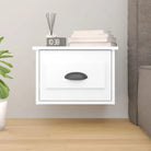 Elegante wandgemonteerde nachtkastje in grijs sonoma eiken design - Wit / 1 - Nachtkastjes