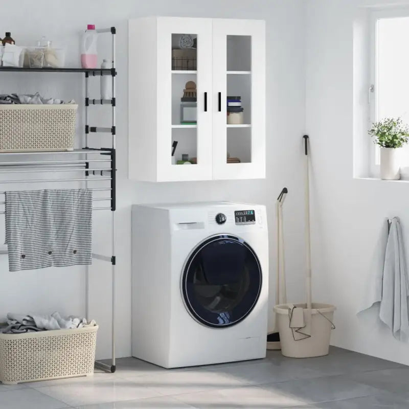 Elegante wandkast van bewerkt hout met duurzaam en stabiel ontwerp - Wit / 1 - Dressoirs & buffetkasten