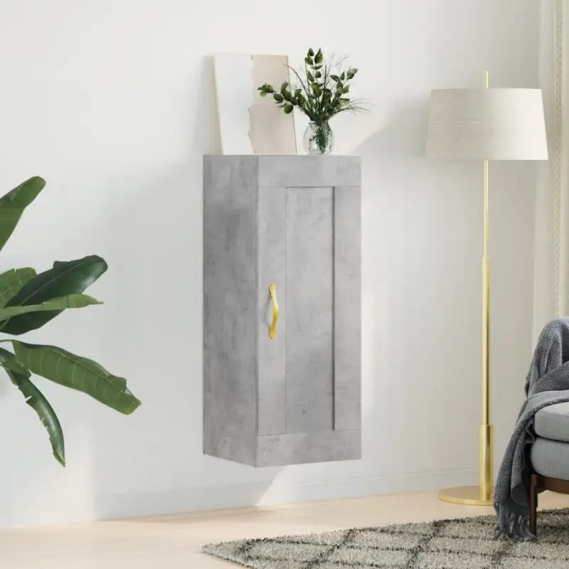 Elegante wandkast van bewerkt hout met tijdloos ontwerp - Betongrijs / 1 - Dressoirs & buffetkasten