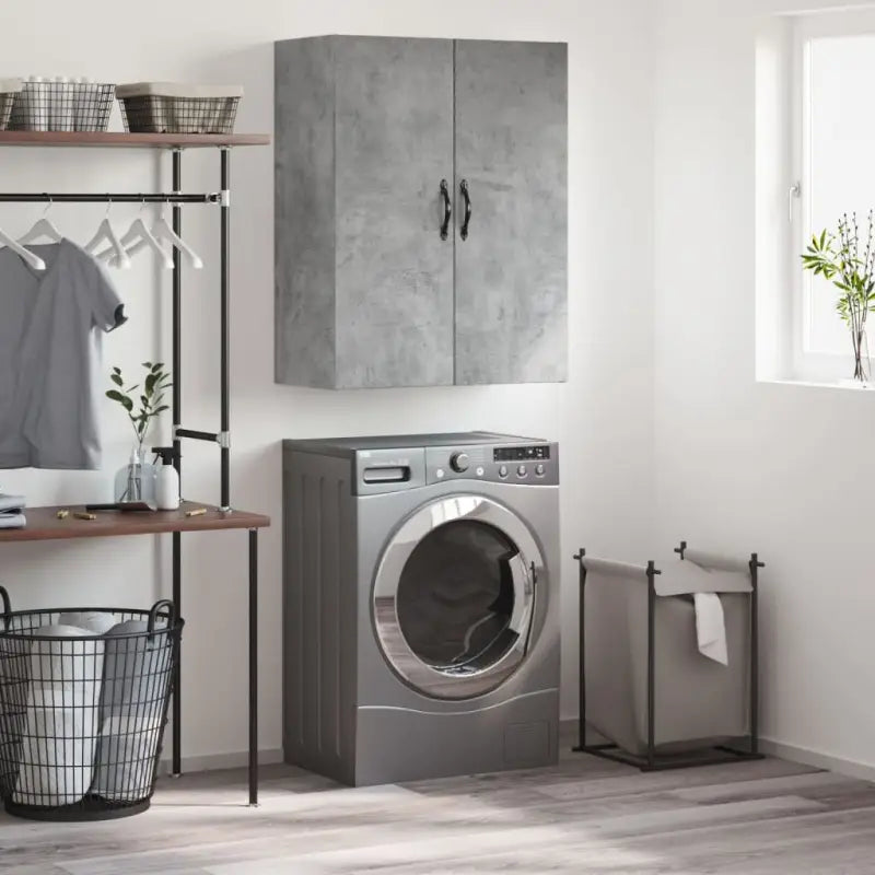 Elegante wandkast van bewerkt hout voor een tijdloze interieurstijl - Betongrijs / 1 - Dressoirs & buffetkasten