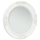 Elegante wandspiegel met antiek barok houten frame - Wit / Φ 50 cm / 1 - Spiegels