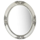Elegante wandspiegel met antiek barok houten frame - Zilver / 50 x 60 cm / 1 - Spiegels