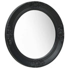 Elegante wandspiegel met antiek barok houten frame - Zwart / Φ 50 cm / 1 - Spiegels