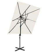 Elegante zweefparasol met dubbel dak voor schaduw en UV-bescherming - Parasols en zonneschermen