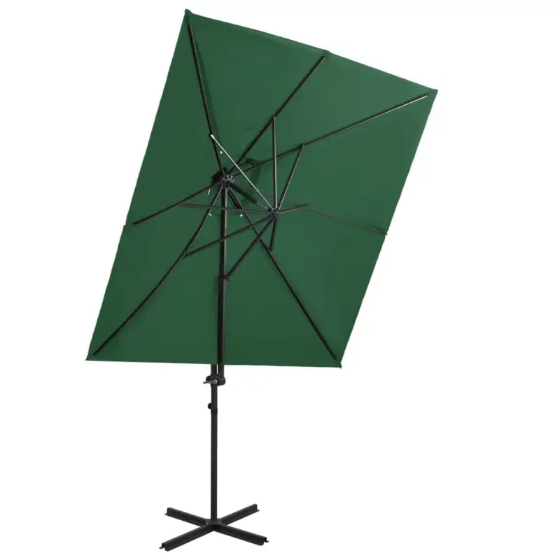 Elegante zweefparasol met dubbel dak voor schaduw en UV-bescherming - Groen / 1 - Parasols en zonneschermen